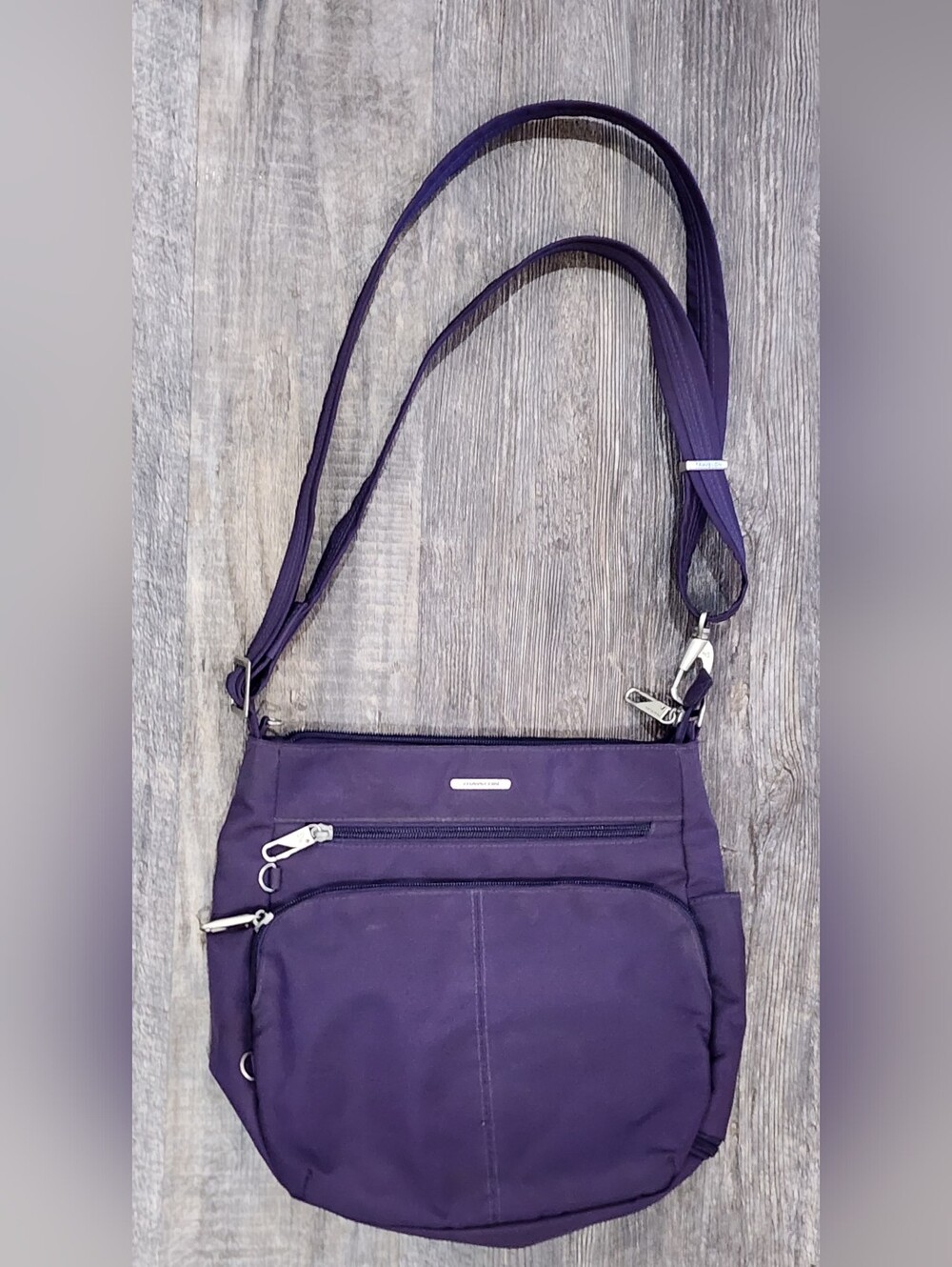 TRAVELON | Anti-Theft Classic North/South Crossbody Shoulder Bag  L| Purple - Picture 6 of 11